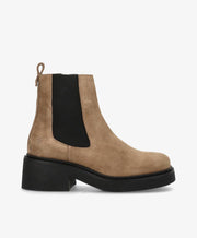 PREORDER - SADDLE S - Beige ruskind - Chelsea støvler Dame