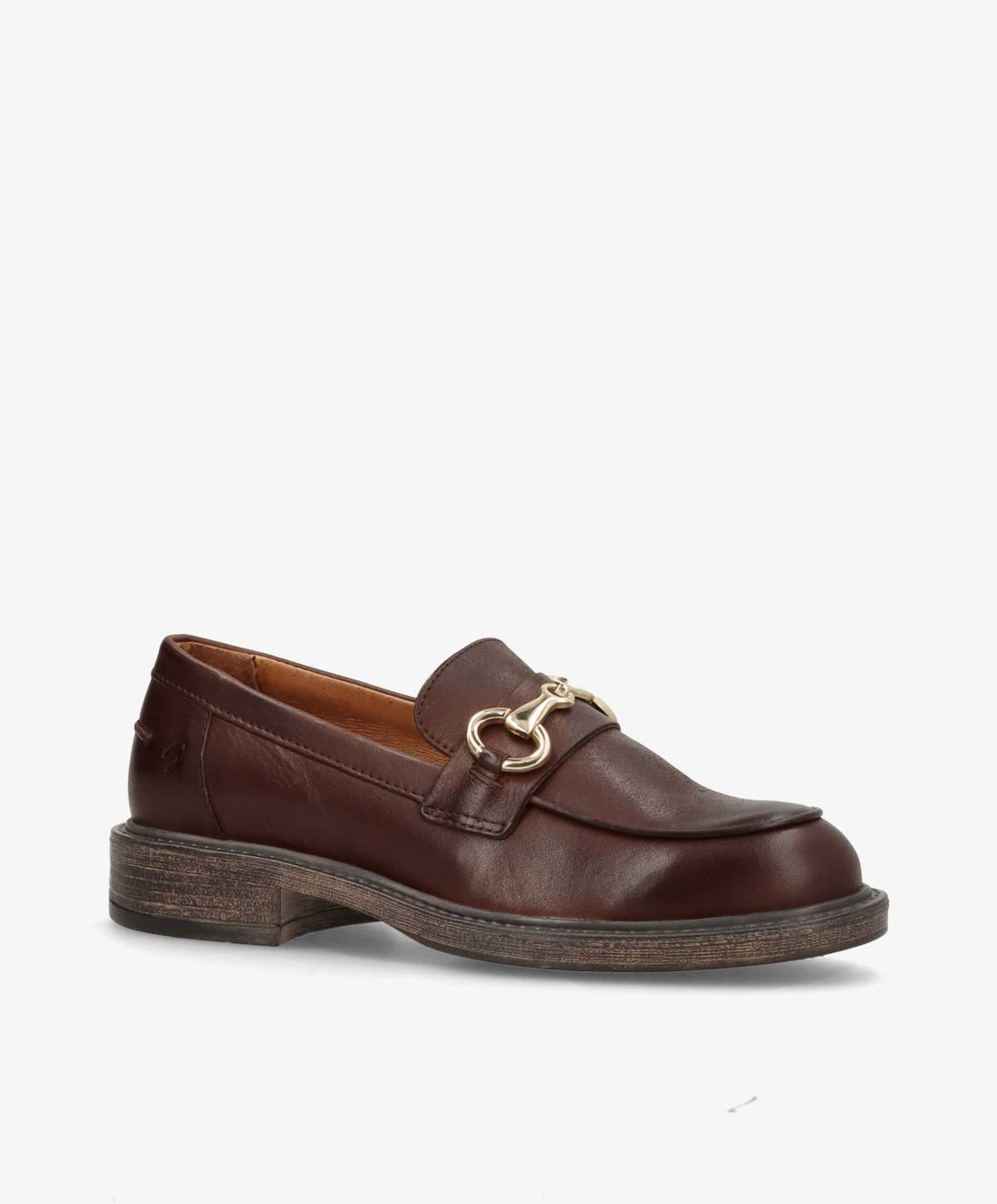 SANDRA - Mørkebrun læder - Loafers Dame
