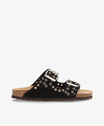 SKYLAR S - Sort ruskind - Sliders Dame