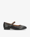 Sort ballerina sko fra Shoedesign Copenhagen med rem og spænde.