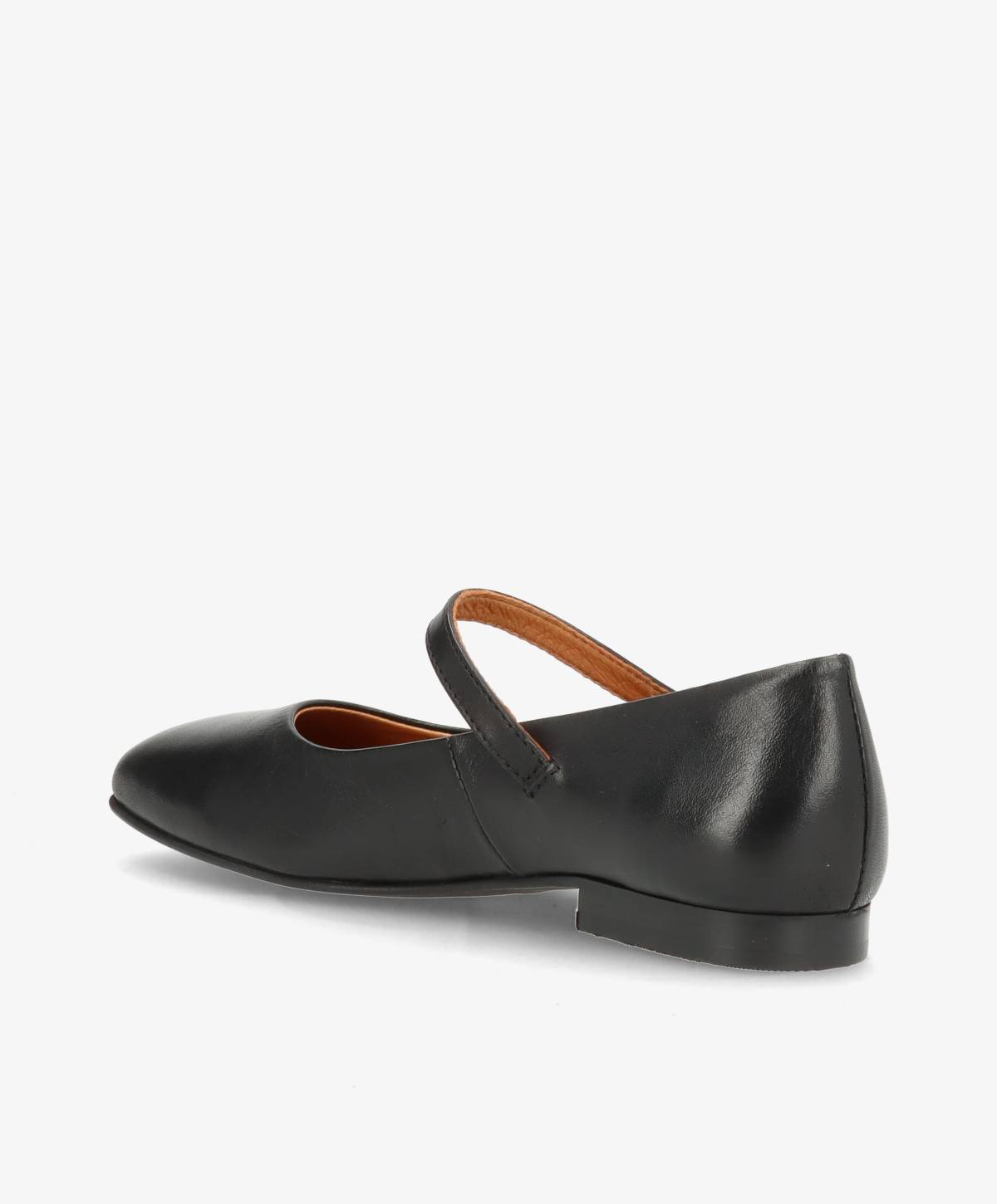 Sort ballerina sko fra Shoedesign Copenhagen med rem over vristen.