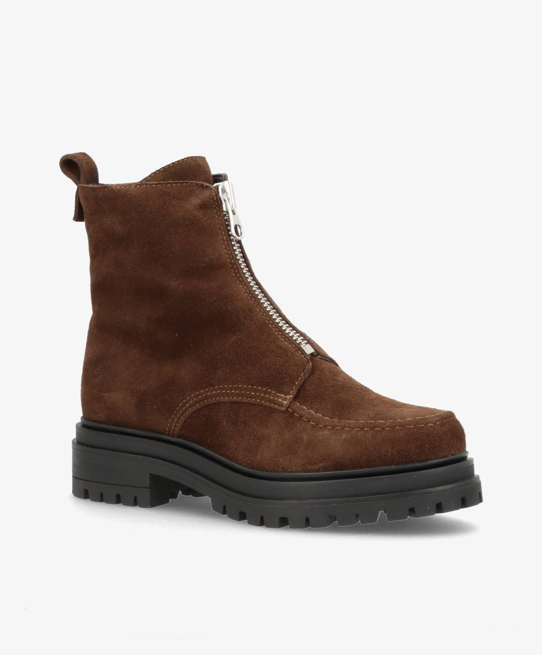 ASPEN ZIP S - Mørkebrun ruskind - Støvle med lynlås Dame