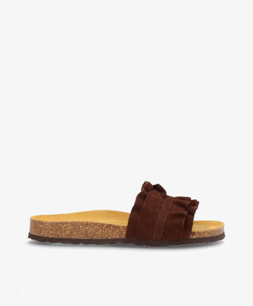 ATLAS - Mørkebrun ruskind - Sliders Dame