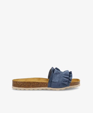 ATLAS - Jeans blå ruskind - Sliders Dame
