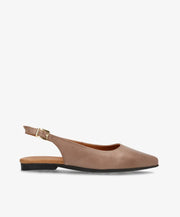 ESTELLE - Beige læder - Slingback sko Dame
