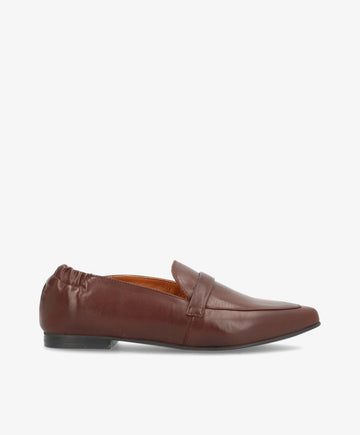 LUCY - Mørkebrun læder - Loafers med spids Dame