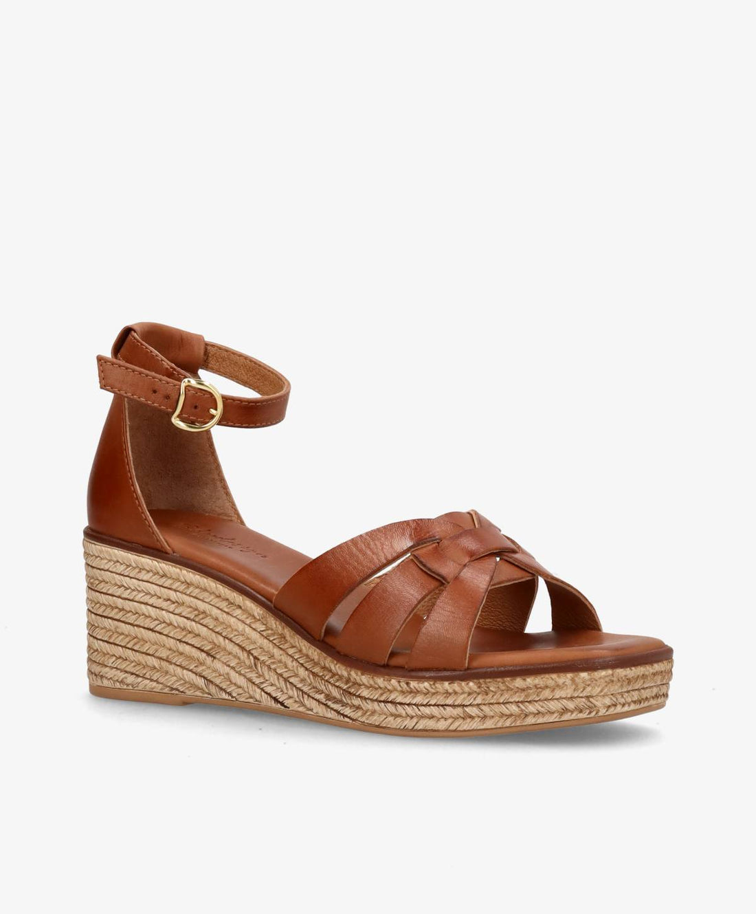MARISA - Mellembrun læder - Wedge sandal Dame